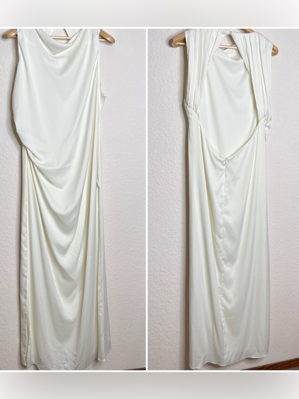 Lady Pipa White Collection Ivory Draped Maxi Gown Bride, Size 5XL, NWT